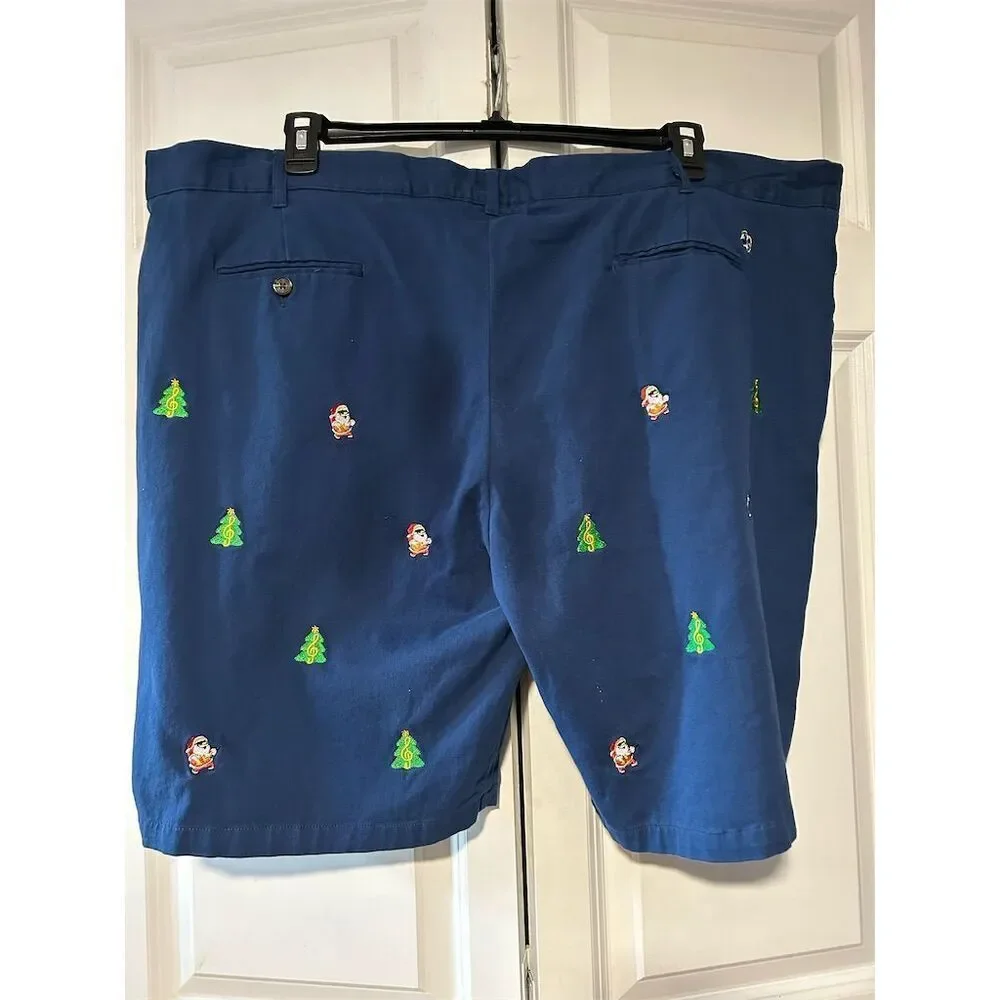 Castaway Nantucket Men's Holiday Embroidered Shorts Blue Size 46